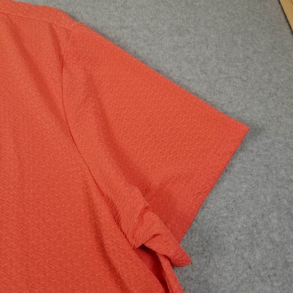 BonWorth Top Womens XL Extra Large Orange See Through Short Sleeve Stretch Knit - Picture 3 of 12